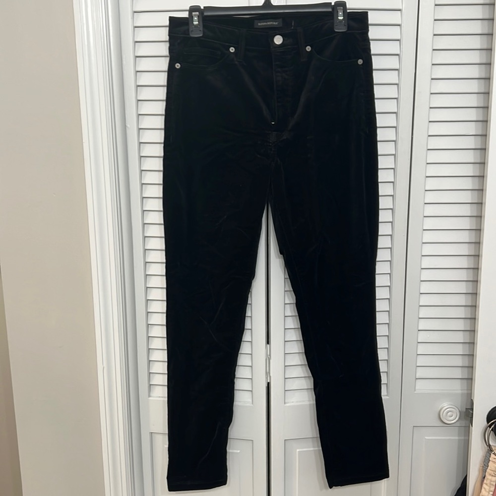 black, velvet, banana republic jeans